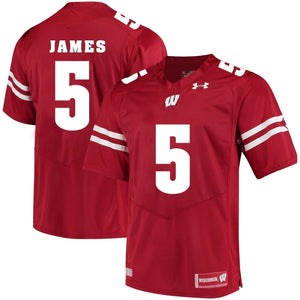 Chris James Wisconsin Badgers Football Jersey Red