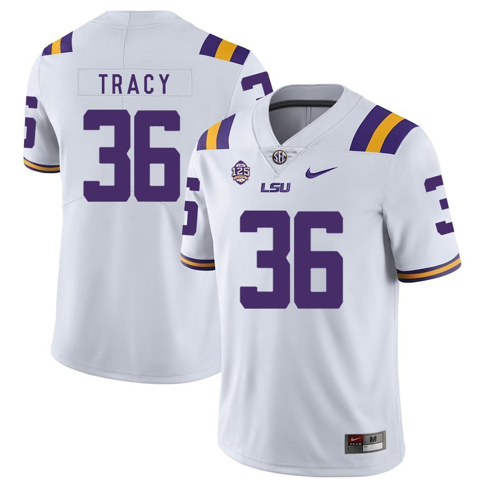 Cole Tracy LSU Tigers Football Jersey - White