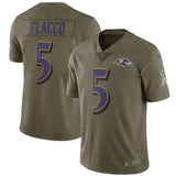 Joe Flacco Baltimore Ravens Salute To Service Limited Jersey - Olive