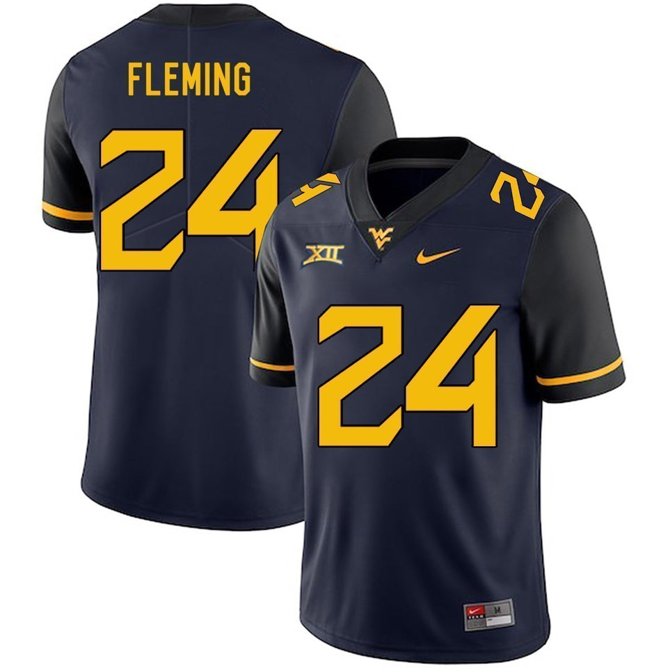 Maurice Fleming West Virginia Mountaineers Football Jersey - Navy