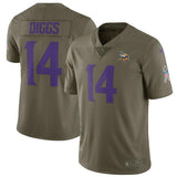 Stefon Diggs Minnesota Vikings Salute To Service Limited Jersey - Olive