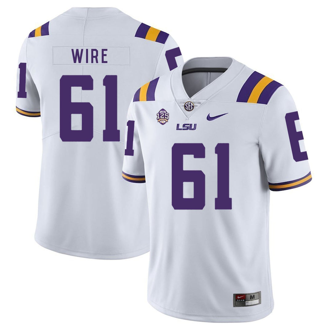 Cameron Wire LSU Tigers Football Jersey - White