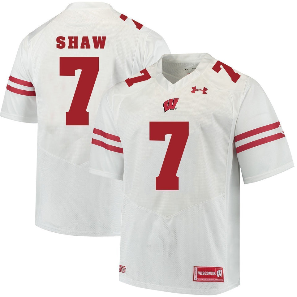 Bradrick Shaw Wisconsin Badgers Football Jersey White