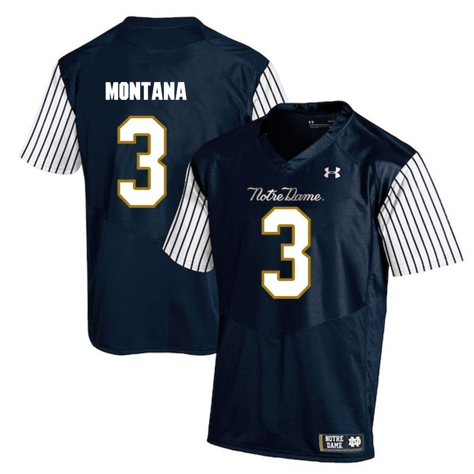 Joe Montana Notre Dame Fighting Irish Football Jersey Navy Stripe