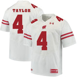 A.J. Taylor Wisconsin Badgers Football Jersey White