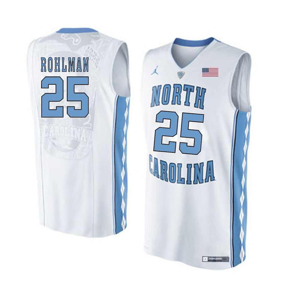 Aaron Rohlman North Carolina Basketball Jersey-White