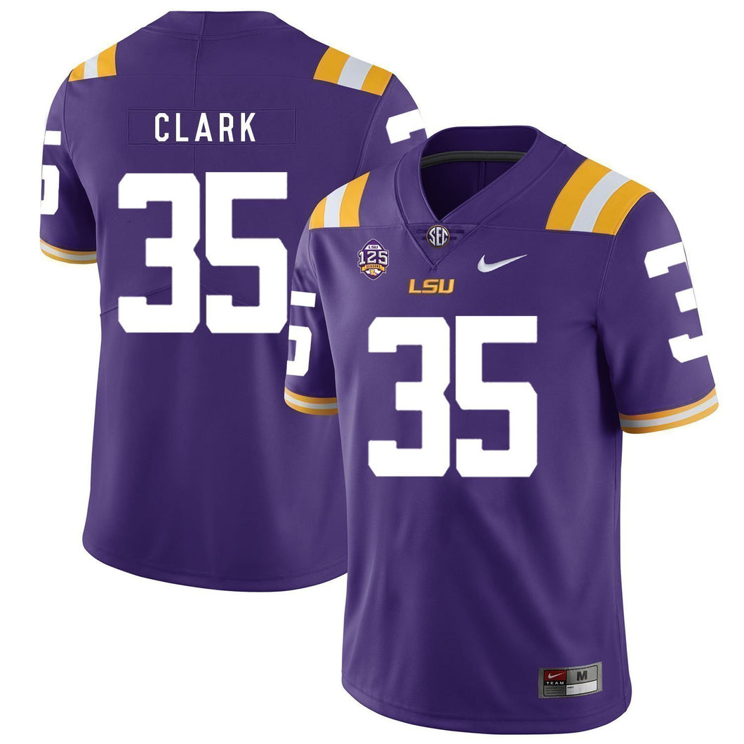 Damone Clark LSU Tigers Football Jersey - Purple