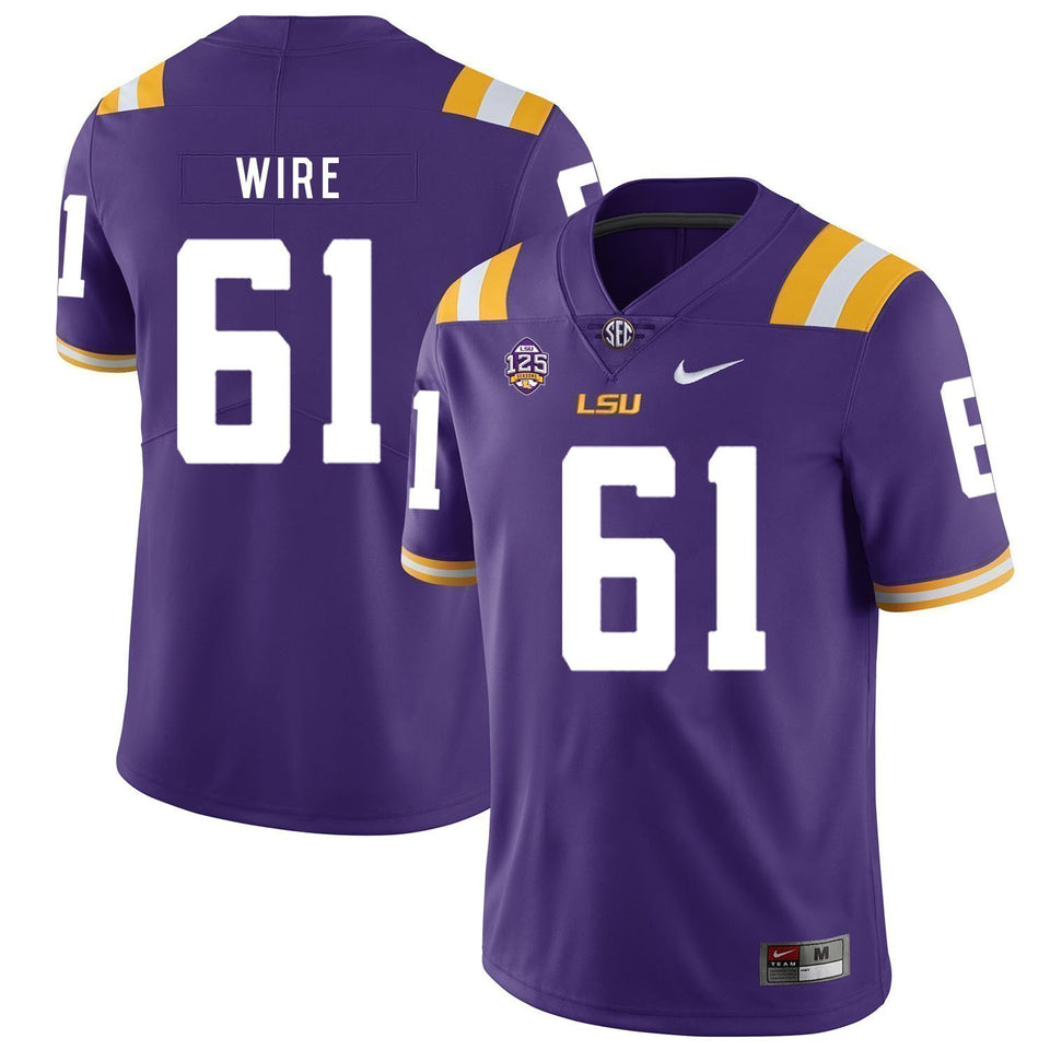 Cameron Wire LSU Tigers Football Jersey - Purple