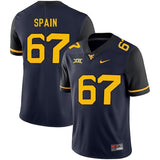 Quinton Spain West Virginia Mountaineers Football Jersey - Navy