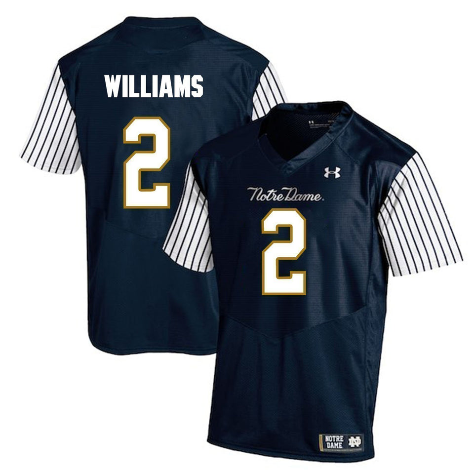 Dexter Williams Notre Dame Fighting Irish Football Jersey Navy Stripe