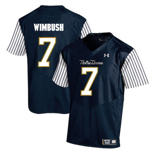 Brandon Wimbush Notre Dame Fighting Irish Football Jersey Navy Stripe