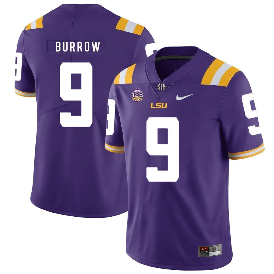 Joe Burrow LSU Tigers Football Jersey - Purple