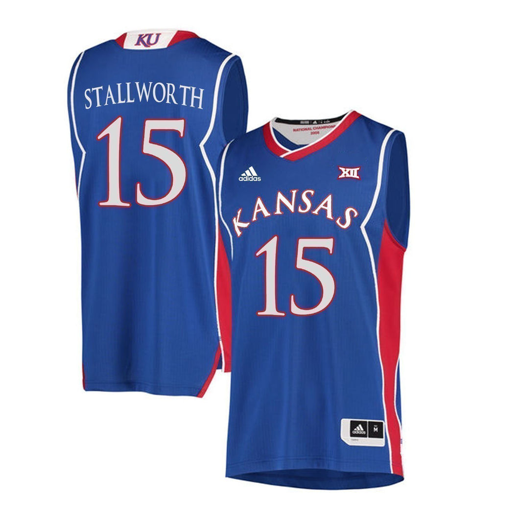 Bud Stallworth Kansas Jayhawks Basketball Jersey-Blue