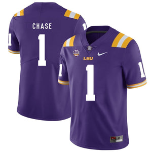 Ja'marr Chase LSU Tigers Football Jersey - Purple