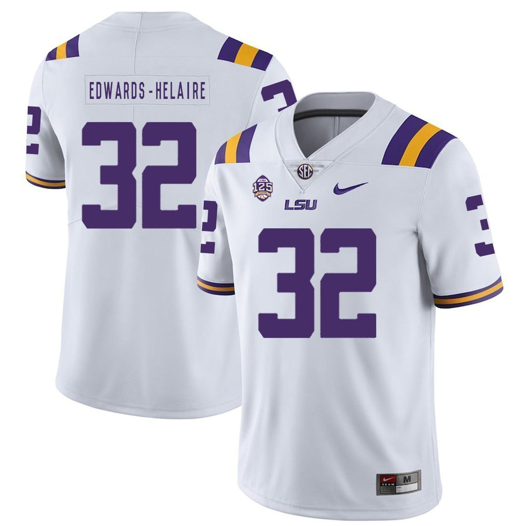 Clyde Edwards-helaire LSU Tigers Football Jersey - White