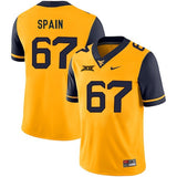 Quinton Spain West Virginia Mountaineers Football Jersey - Yellow