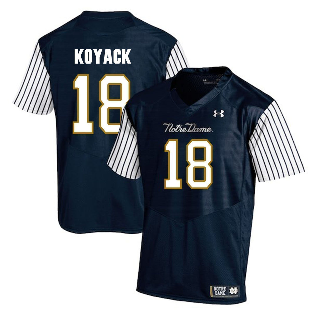 Ben Koyack Notre Dame Fighting Irish Football Jersey Navy Stripe