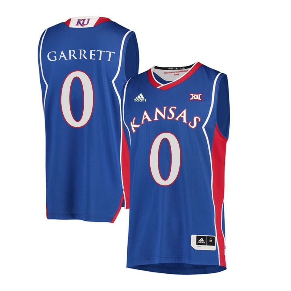 Marcus Garrett Kansas Jayhawks Basketball Jersey-Blue