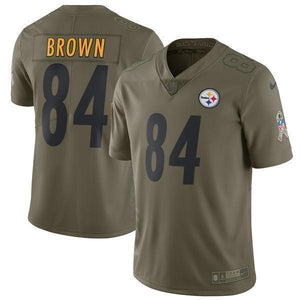 Antonio Brown Pittsburgh Steelers Salute To Service Limited Jersey - Olive