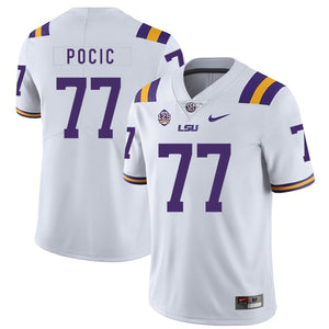 Ethan Pocic LSU Tigers Football Jersey - White