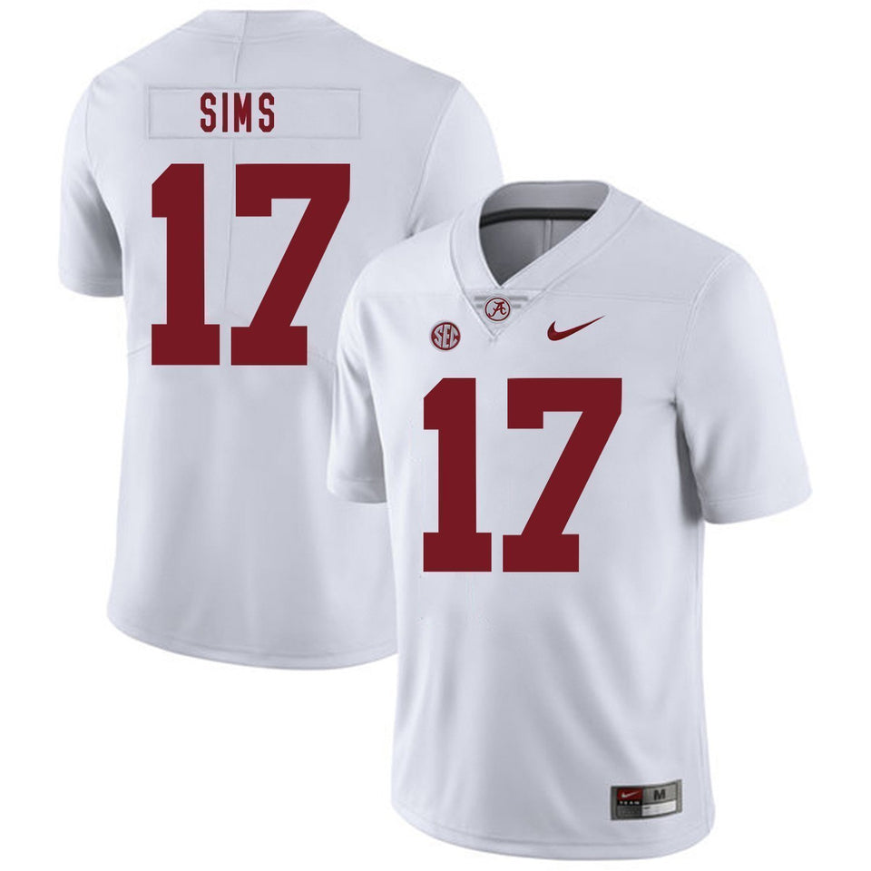 Cam Sims Alabama Crimson Tide Football Jersey-White