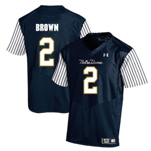 Chris Brown Notre Dame Fighting Irish Football Jersey Navy Stripe