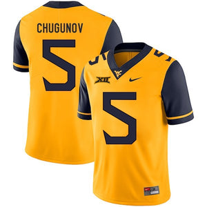 Chris Chugunov West Virginia Mountaineers Football Jersey - Yellow