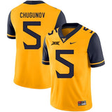 Chris Chugunov West Virginia Mountaineers Football Jersey - Yellow