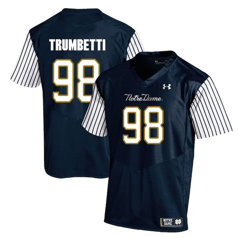 Andrew Trumbetti Notre Dame Fighting Irish Football Jersey Navy Stripe