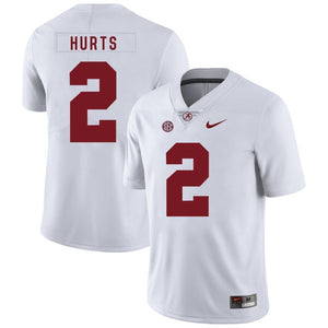 Jalen Hurts Alabama Crimson Tide Football Jersey-White
