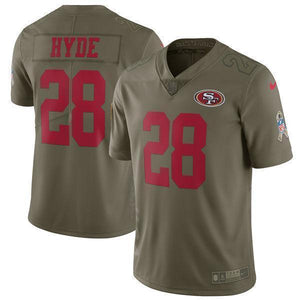 Carlos Hyde San Francisco 49ers Salute To Service Limited Jersey - Olive