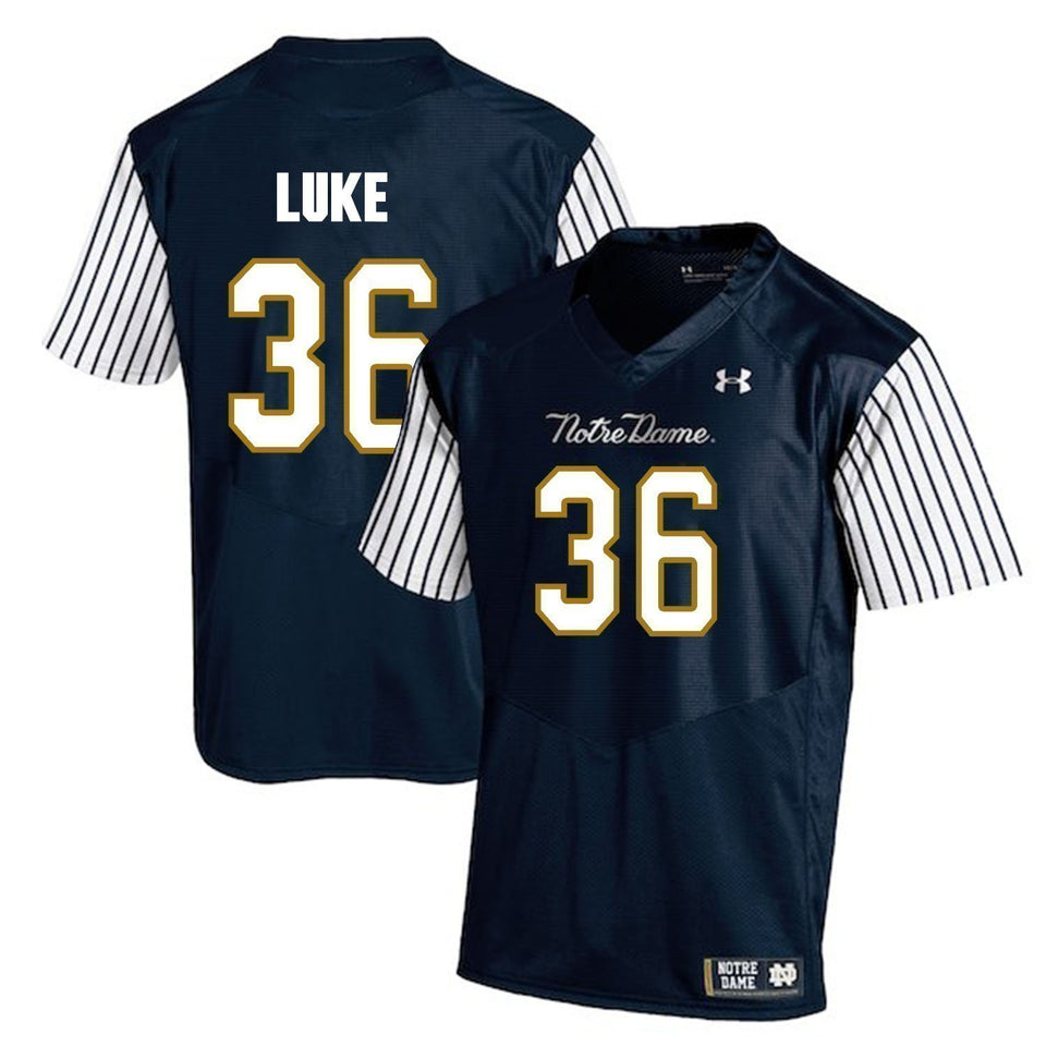 Cole Luke Notre Dame Fighting Irish Football Jersey Navy Stripe