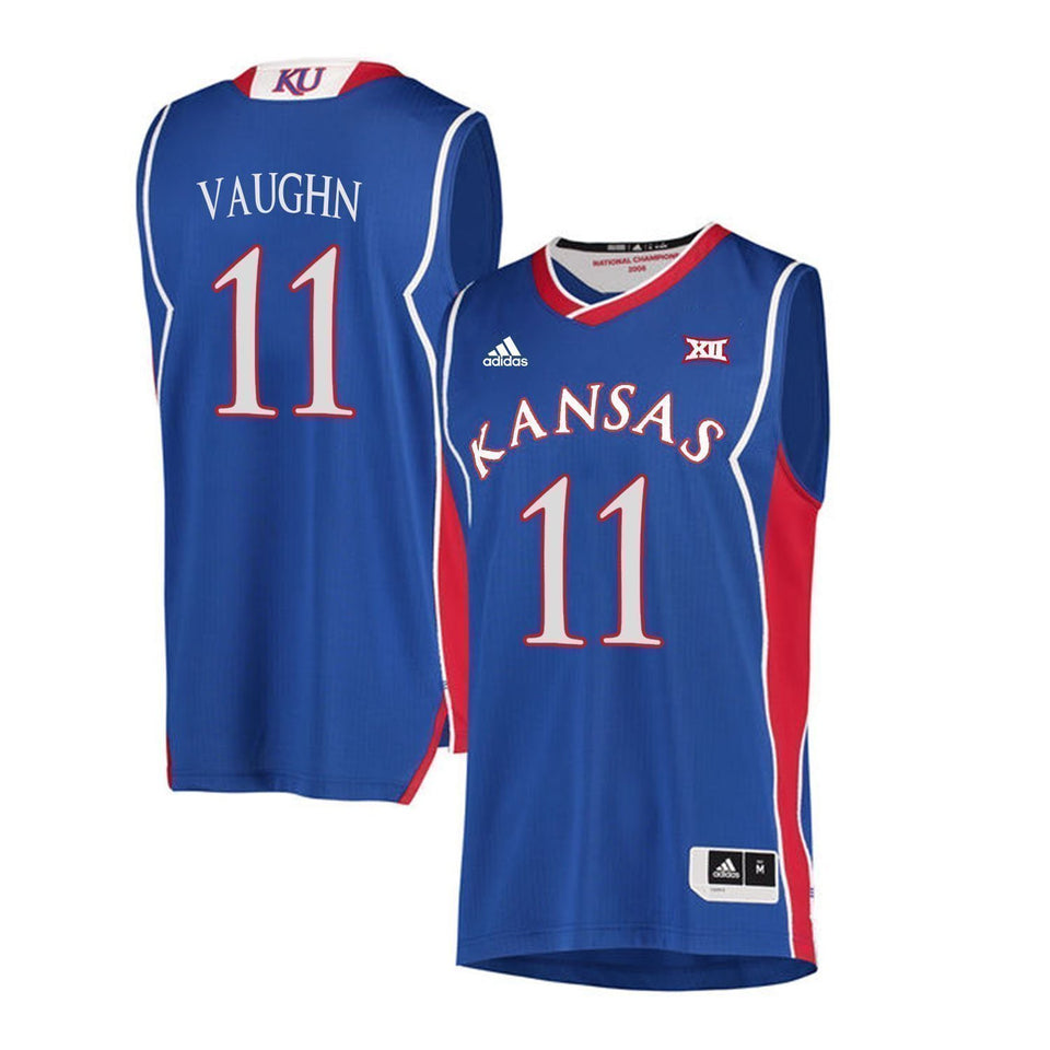 Jacque Vaughn Kansas Jayhawks Basketball Jersey-Blue