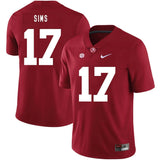 Cam Sims Alabama Crimson Tide Football Jersey-Red