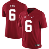 Blake Sims Alabama Crimson Tide Football Jersey-Red