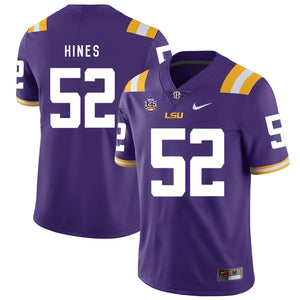 Chasen Hines LSU Tigers Football Jersey - Purple