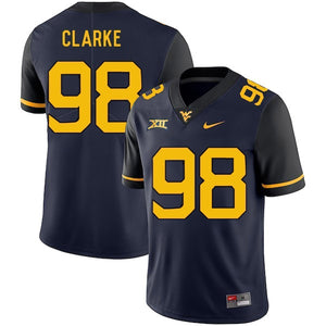 Will Clarke West Virginia Mountaineers Football Jersey - Navy