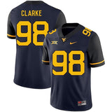 Will Clarke West Virginia Mountaineers Football Jersey - Navy