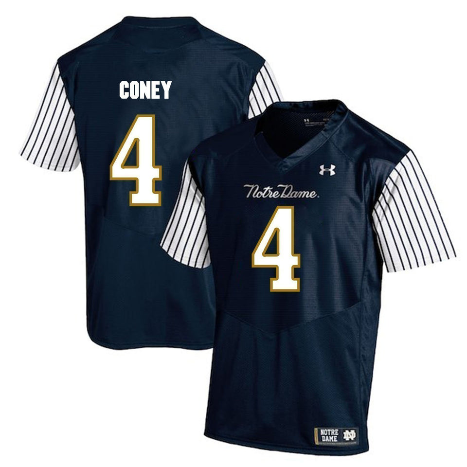 Te'von Coney Notre Dame Fighting Irish Football Jersey Navy Stripe