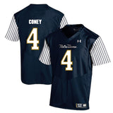Te'von Coney Notre Dame Fighting Irish Football Jersey Navy Stripe