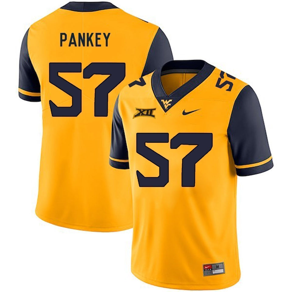 Adam Pankey West Virginia Mountaineers Football Jersey - Yellow