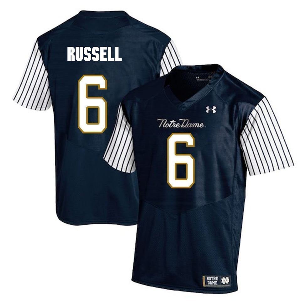 KeiVarae Russell Notre Dame Fighting Irish Football Jersey Navy Stripe