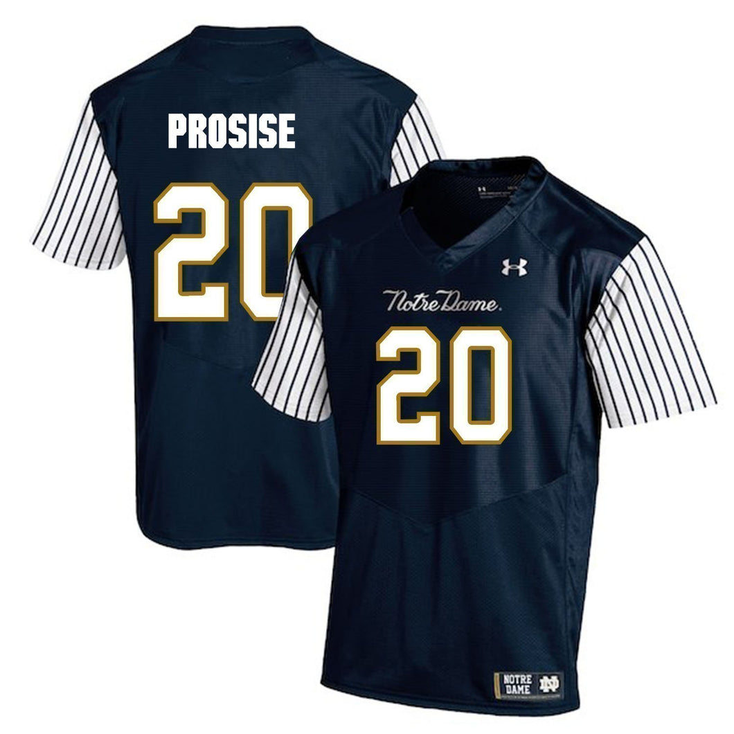 C.J. Prosise Notre Dame Fighting Irish Football Jersey Navy Stripe