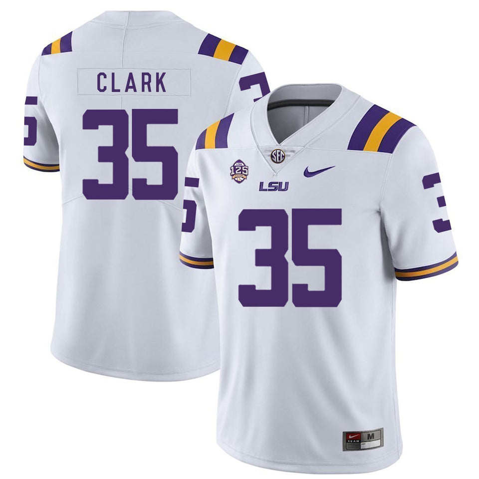 Damone Clark LSU Tigers Football Jersey - White
