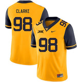 Will Clarke West Virginia Mountaineers Football Jersey - Yellow