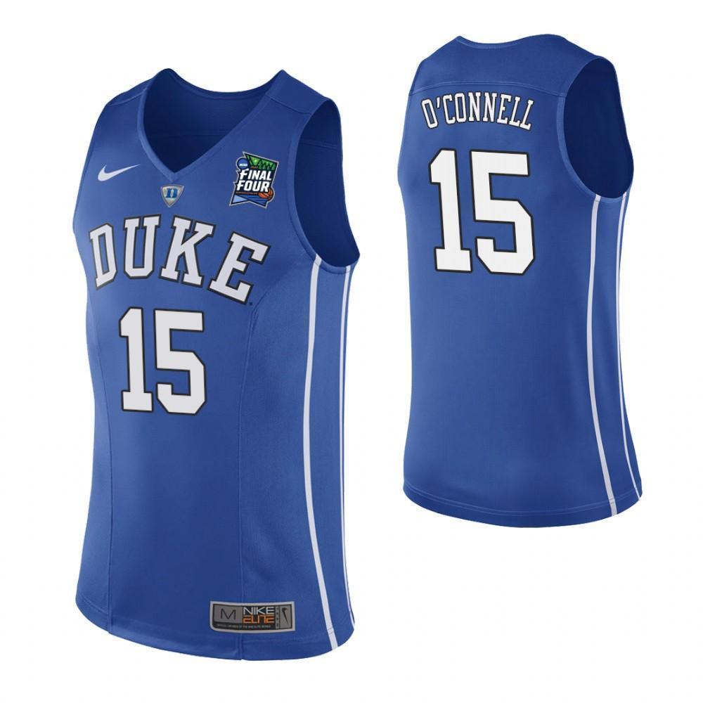 Alex O'Connell Duke Blue Devils 2019 Final Four Basketball Jersey - Blue