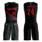 Portland Trail Blazers #24 Anfernee Simons City 2019 Jersey and Pant Set