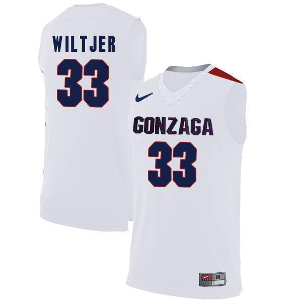 Kyle Wiltjer Gonzaga Bulldogs Basketball Jersey-White