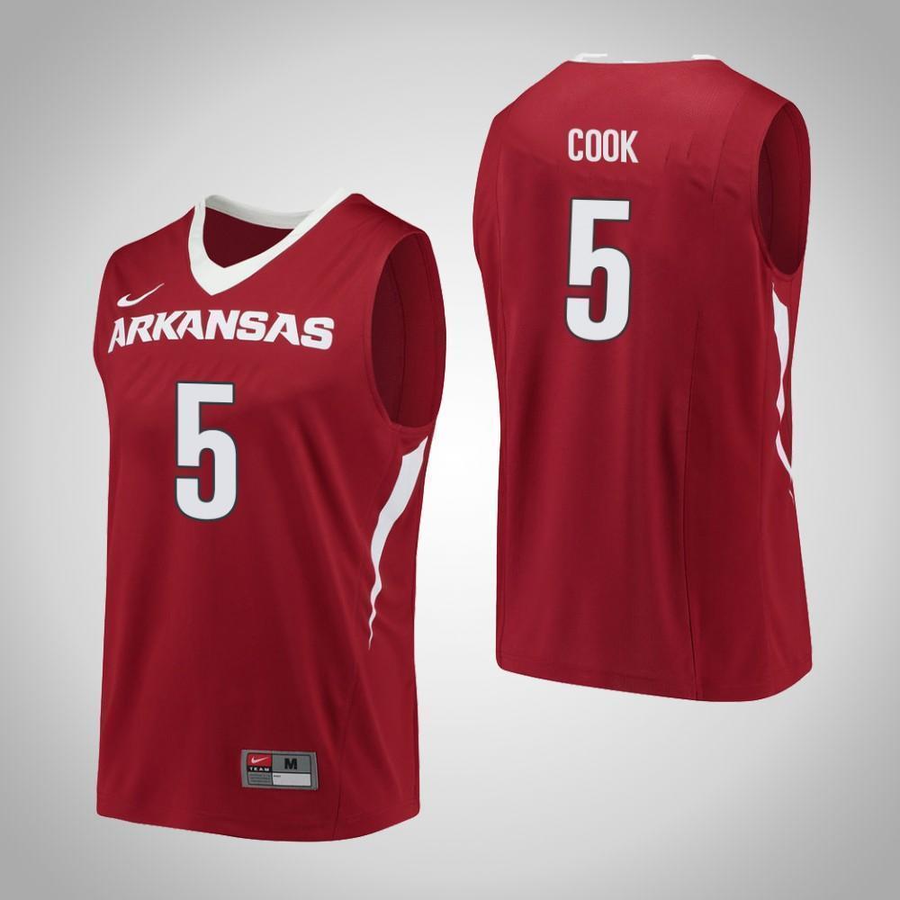 Arlando Cook Arkansas Razorbacks Basketball Jersey - Red