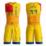 Milwaukee Bucks #11 Brook Lopez City 2019 Jersey and Pant Set